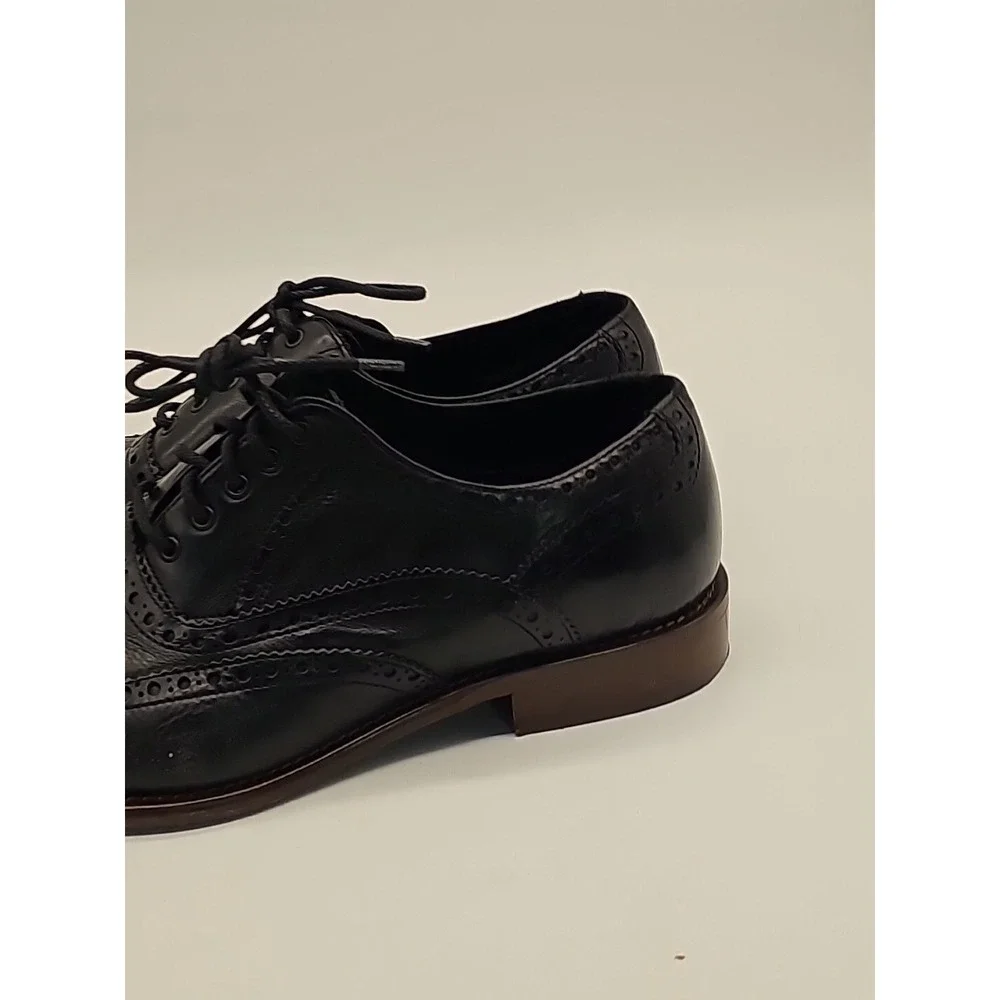 Johnston & Murphy JM 1850 Black Leather Wingtip Brogue Dress Shoes Men Sz 9M US
